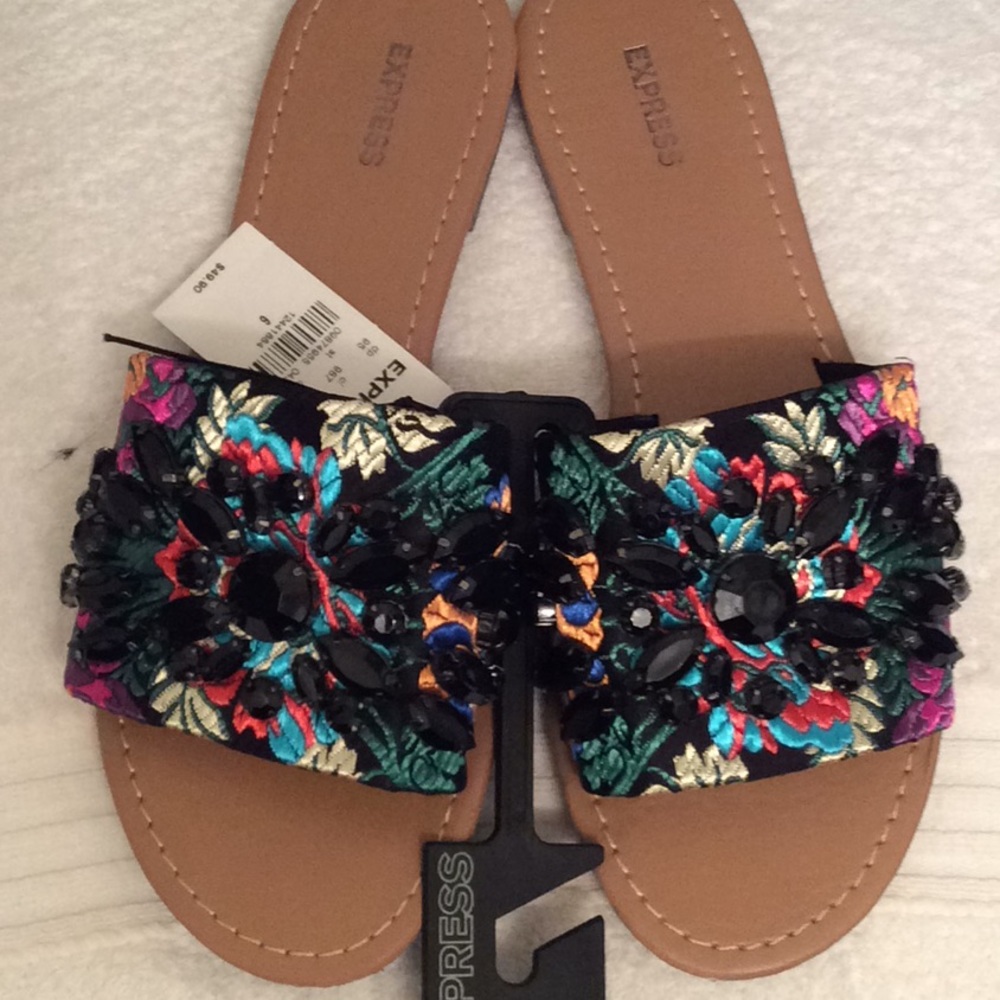 Express Tropical Black Gem Sandal - Picture 1 of 4